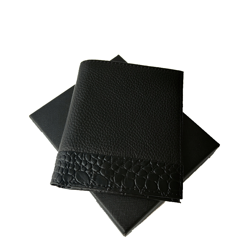 

Wallets Men cardholder Business Cash Clip Photo Window Folding Craft Fashion Handbag High Quality Leather Coin purses Box Set