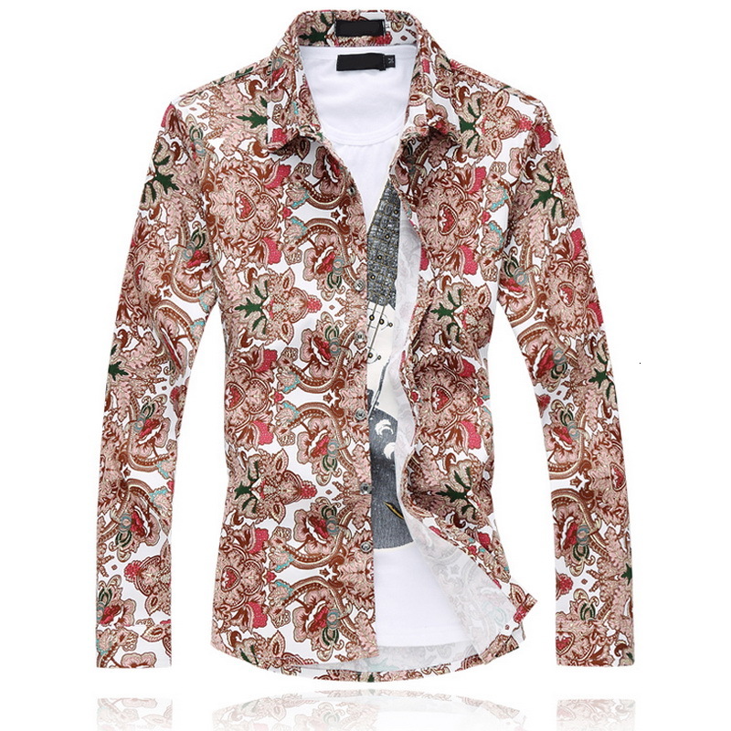 

New Hawaiian Beach Casual Floral for Man 2021 Autumn Spring Clothes Shirt Men Long Sleeves Big Size M-5xl 6xl 7xl Dtmi, 1008 1