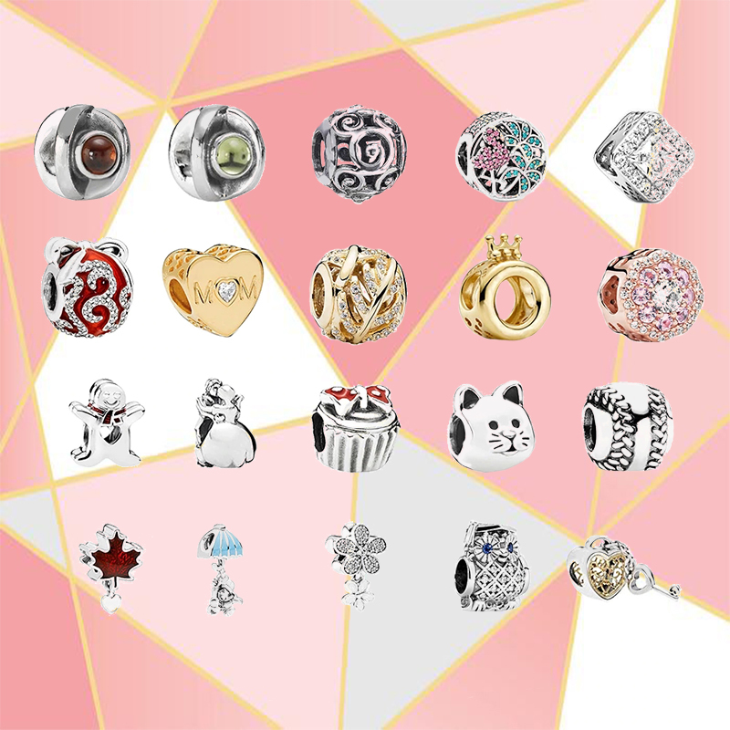 

2020 Fashion New High Quality 100% S925 Tropical Flamingo Daisy Crown Owl Charm Female Original Classic DIY Jewelry Gift Q0531