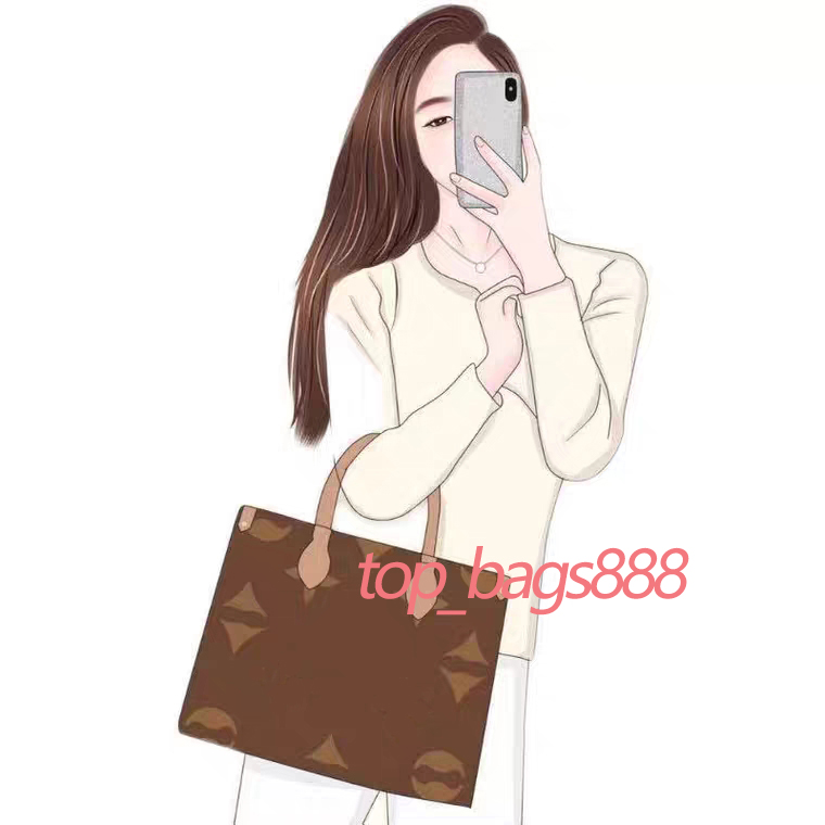 

Handbags women shoulder Large Big Tote Bags classic brown letters printing canvas leather mon ontheggo top quality handbag fashion shopping bag sac