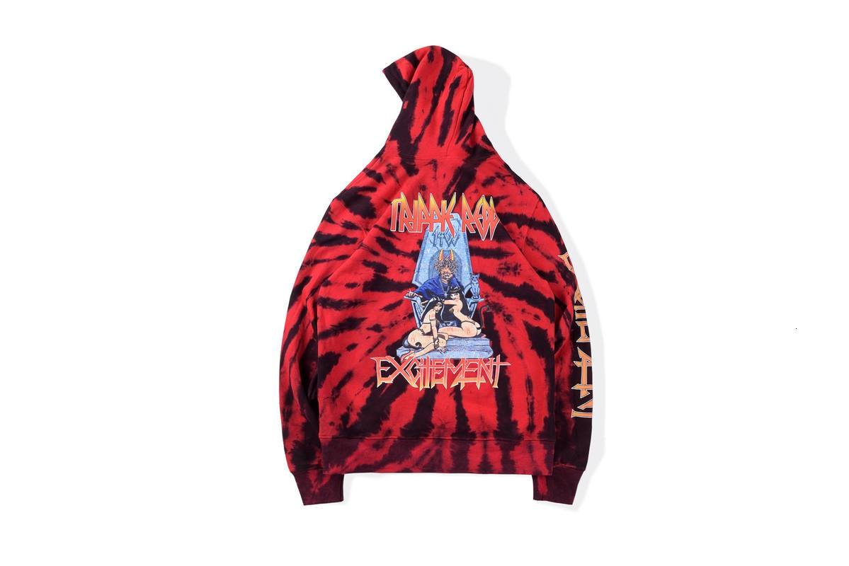 

2021 New Hoodies Tie Dye Excitement Men Women High Quality Sweatshirt Hip-hop Casual Hooded Trippie Redd Hoodie 9mi1, Red2