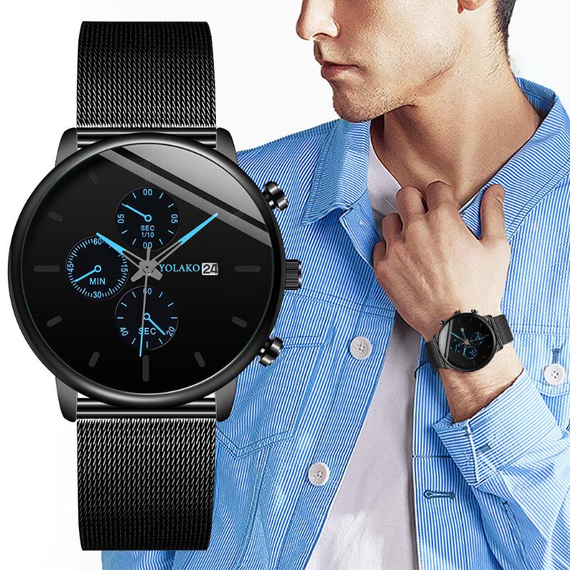 

Wristwatches Men's Net With Color Pointer Colorful Scale Watch Fashion 2021 Round Dials Top Brand Orologio Da Uomo#2, Slivery;brown
