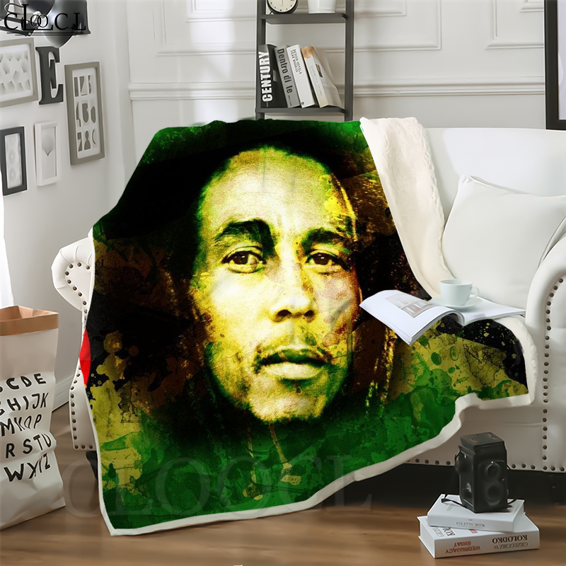 

CLOOCL Jamaica Reggae LegendarySinger Bob Marley 3D Print Hip-hop Style Air Conditioning Blanket Teens Bedding Throw Blanket Plush Quilt