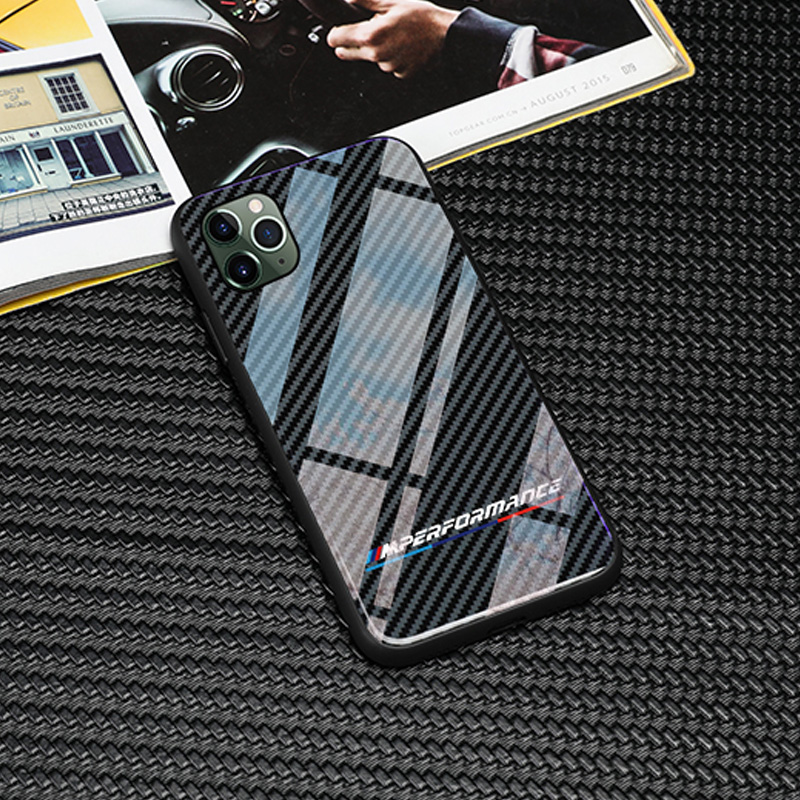 

TPU+Tempered Glass Racing car Bmw MP phone Cases for apple iphone 12 mini 11 pro max 6 6s 7 8 plus X XR XS MAM SE2 SAMSUNG S8 S9 S10 E s20 ultra NOTE 9 cellphone shell, Black
