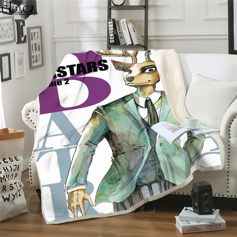 

CLOOCL New Anime BEASTARS Animal 3D Print Casual Style Air Conditioning Blanket Sofa Teens Bedding Throw Blankets Plush Quilt