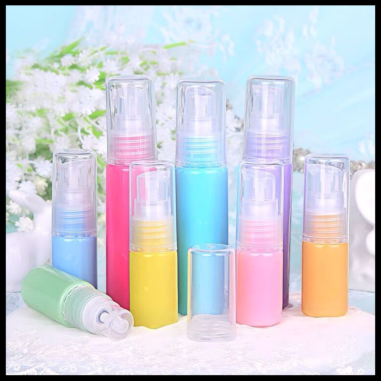 

10ml 30ml Lotion Pump Bottles Cosmetic Package Colorful Macaron Green/ Pink/Yellow Refillable Pet Plastic Packing Bottles