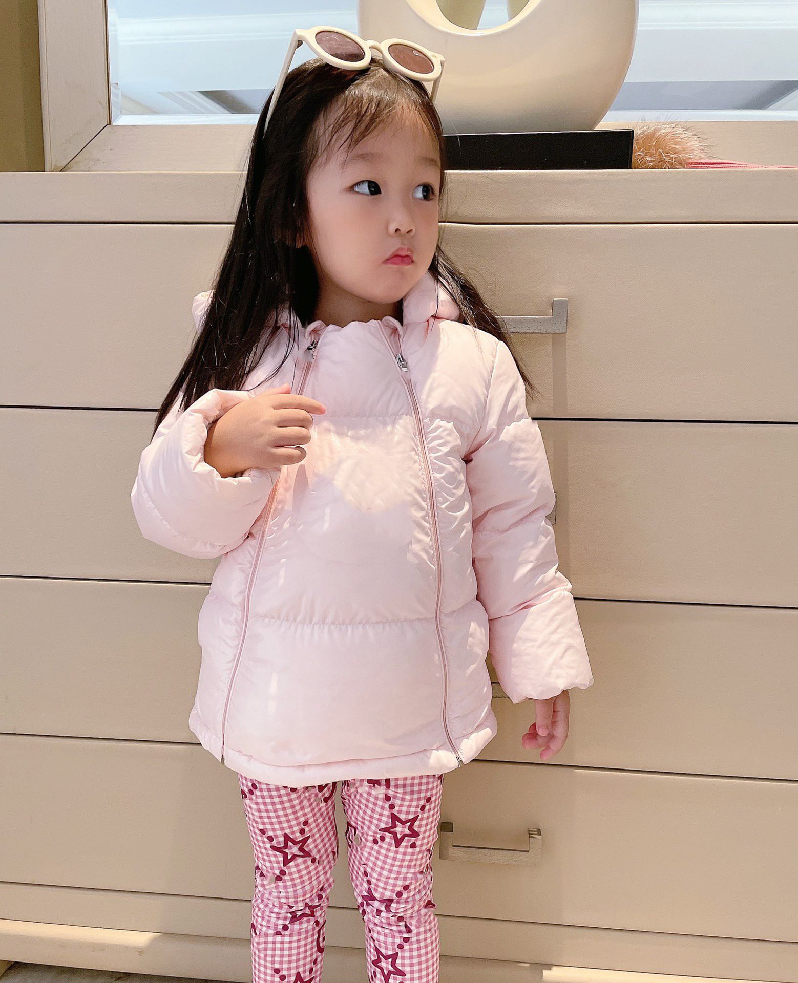 

Sweet Baby Girls Pink Coat Winter Kids Girl Hooded Zipper Down Jacket Cute Children's Warm Outwear Parkas