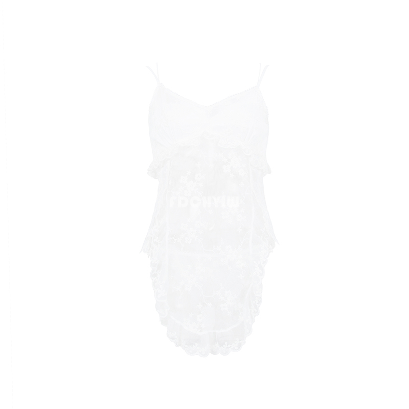 

Underwear Women Women Seepwear Deep V Ice Sik Sing ace Mesh Nightdress Sexy ingerie Temptation Beautifu Gift Pajamas Dress, White