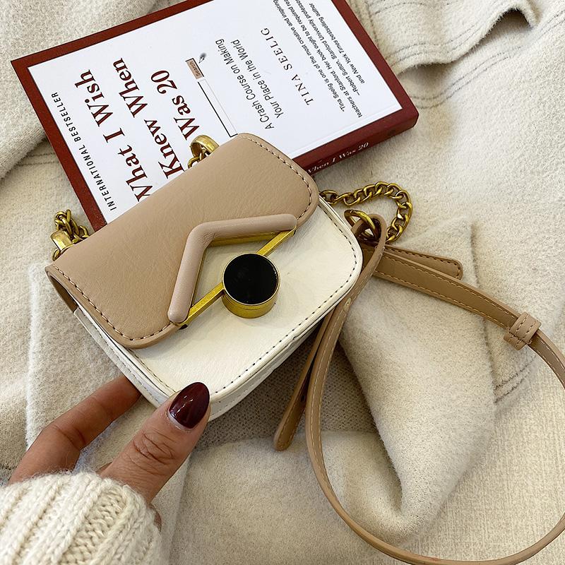 

2021 New Arrival Shoulder Bag Flap Women Handle PU Material Hasp Metal Decorate Casual Lady Style Brand Designer Fashion Chains, Black