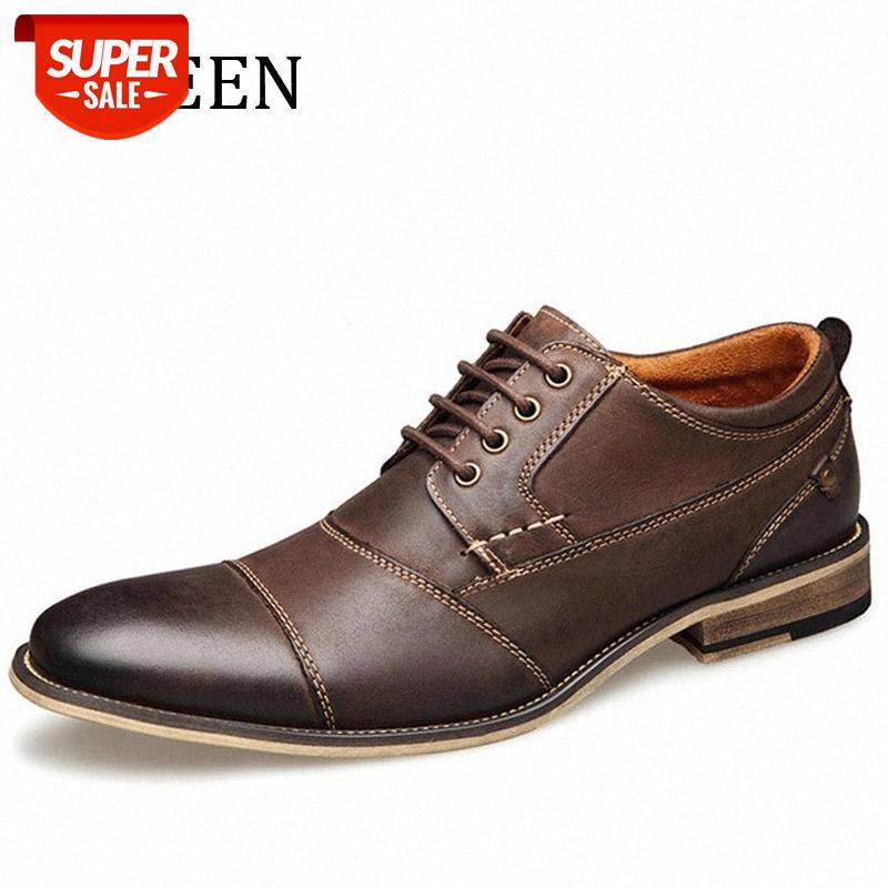 

YWEEN Wholesale Men Formal Shoes Quality Oxfords Men Dress Shoes Business Formal Flats Plus Size Wedding Party #5n5j