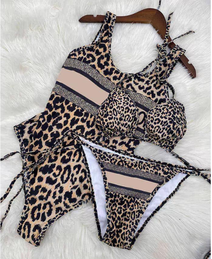 

Leopard Designer Bikinis Triangle Set Push Up Swimsuit Women' Swimwear Summer Beach Bathing Suits Bikinis, One pcs