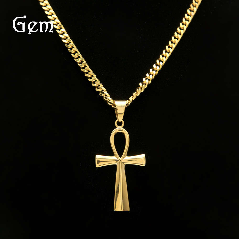 

Egyptian Ankh key pendant hip hop men's and women's Stainless Steel Necklace