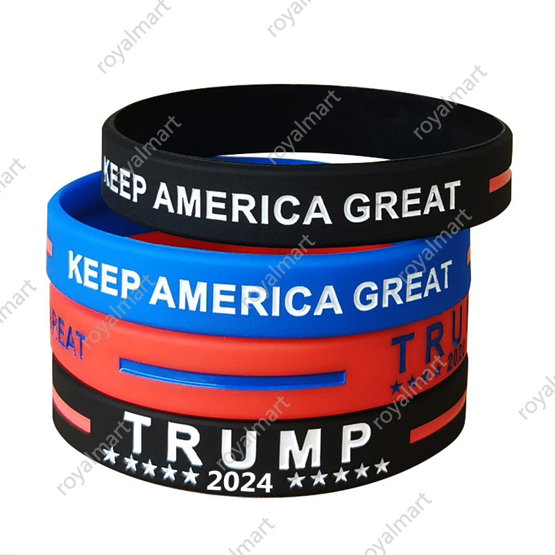 

Trump 2024 Silicone Bracelet Party Favor Keep America Great Wristband