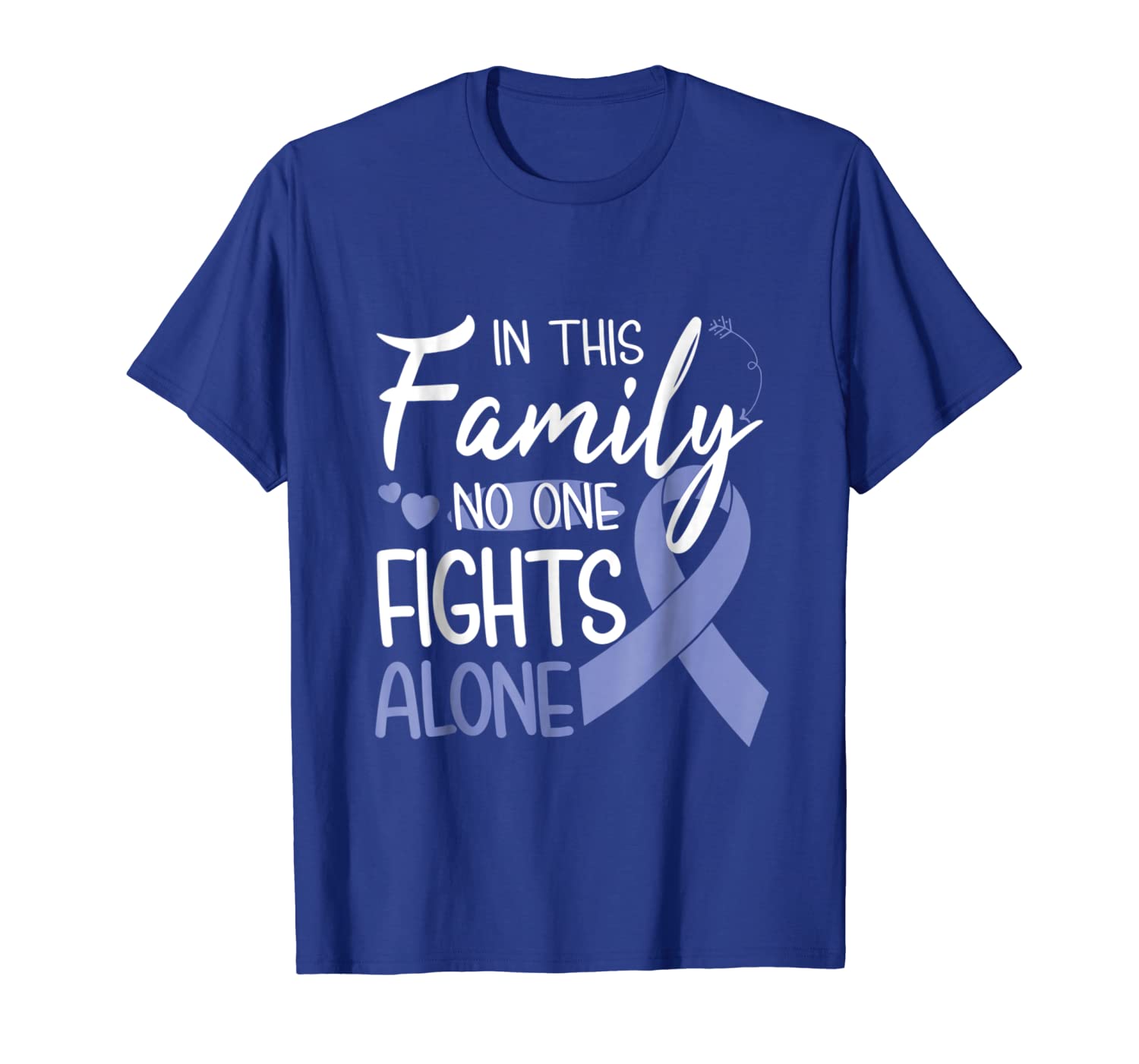 

In this family no one fights alone Esophageal Cancer tshirt, White;black