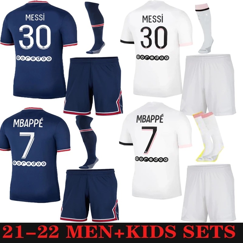 

Adult Kids Kit+Socks Messis Jersey 2021 2022 MBAPPE Soccer Top 21 22 HAKIMI Maillots De Football Shirts Men Kit Set, Gradient