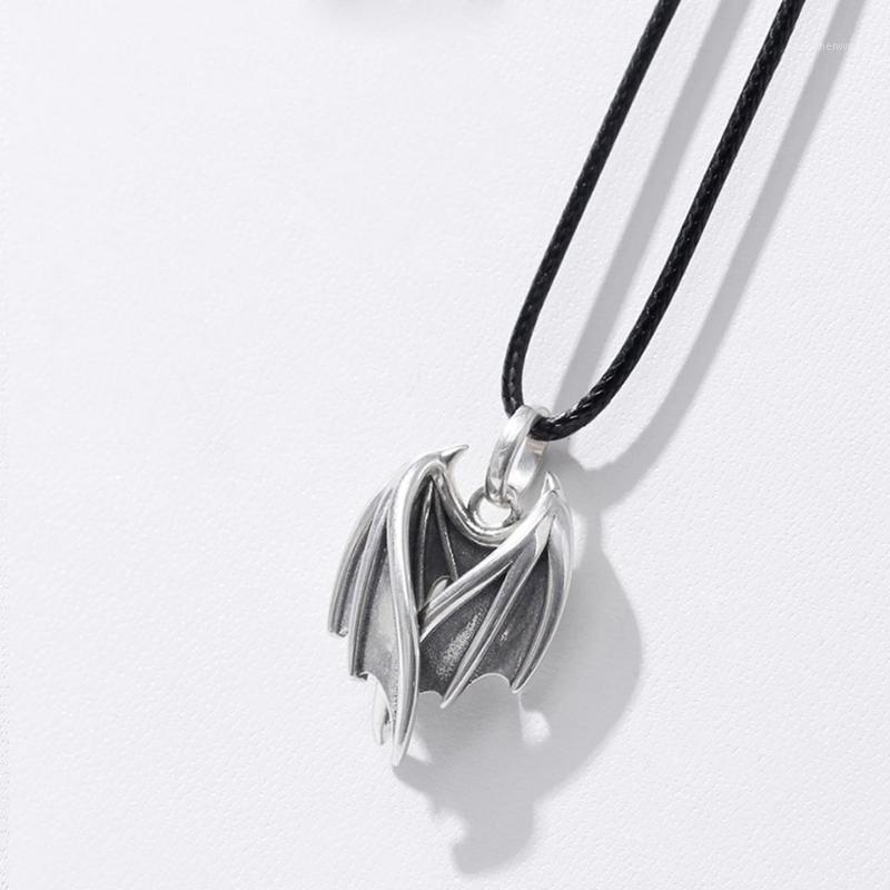 

Chains Design Wing Pendant Men's Silver Necklace Personality Retro Trendy Sweater Chain Jewelry Accessories