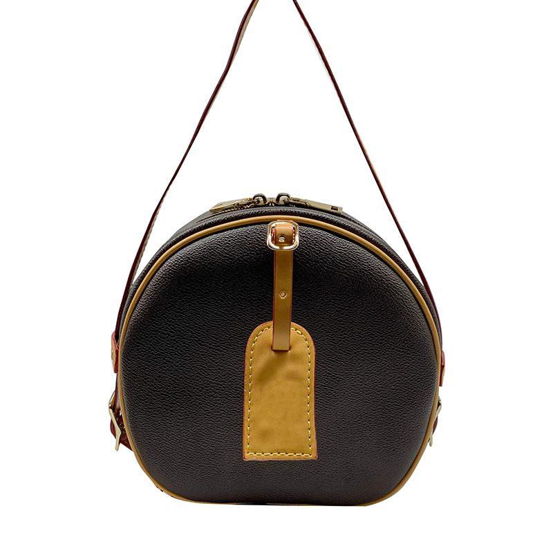 

Fashion Retro Designer Small Round Shoulder Crossbody Bags Leather Circular Handbag For Women Luxuriou Brand Bag Female Mini Cake, Small 20cmx18cm