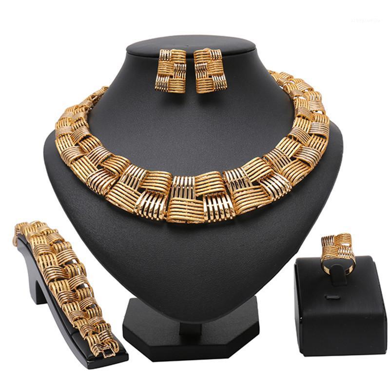 

Earrings & Necklace Longqu Fashion 2022 African Design Jewelry Set Nigerian Woman Wedding Dubai Gold Colorful Sets Wholesale, Silver
