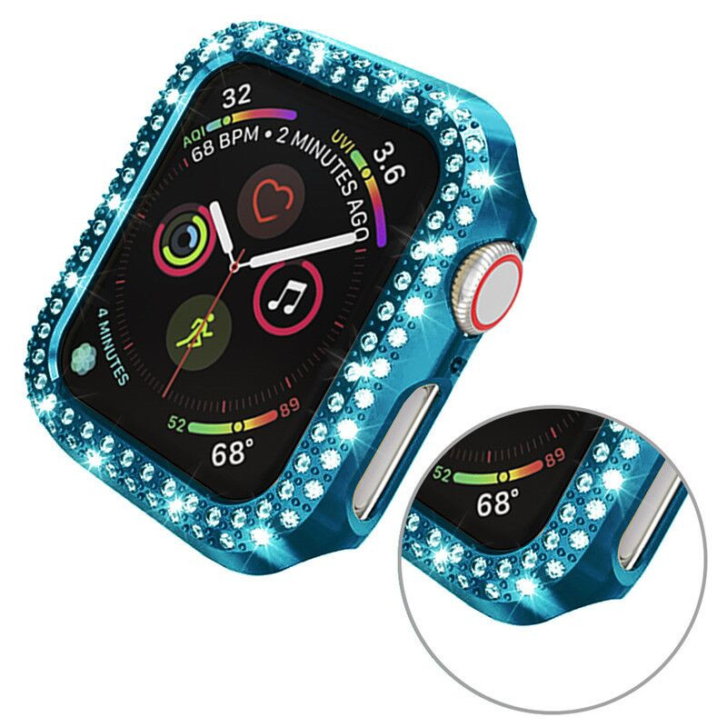 Diamond PC Plating Case for Apple Watch 5 4 3 2 1 Colorful protective cover 38mm 42mm 40mm 44mm Smart iwatch-image-664396294