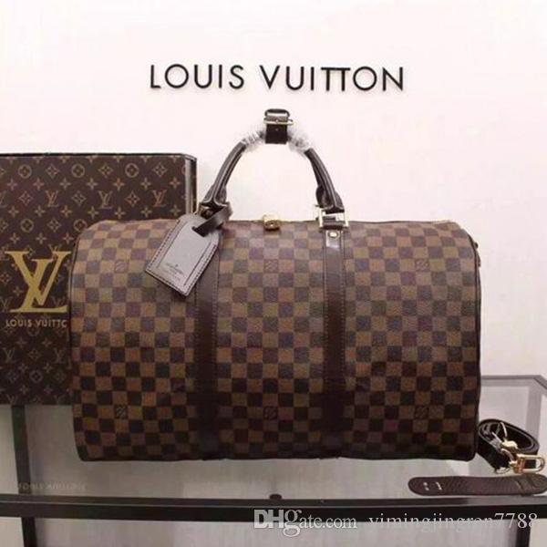 

Bags Mens Handbags Capacity Luggage Bag designer luxury DuffleBag for men Shoulder Bags Travel Bags LOUIS VITTON LV, Gray