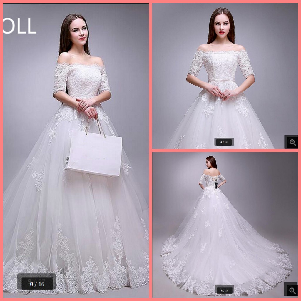 

2021 New fashion white tulle ball gown wedding dress lace appliques off the shoulder sexy elegant wedding dreses court train bride dresses