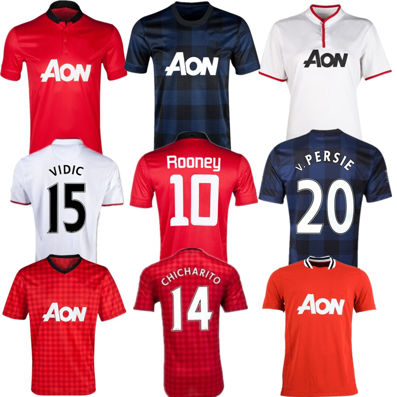 

2012 2013 2014 Rooney van Persie Evra retro soccer jersey 12 13 14 Kagawa NANI CHICHARITO VIDIC vintage classic united football shirt, 13 14 home jersey