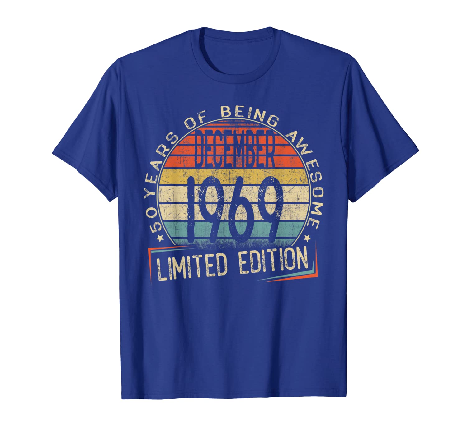 

50 Years Old 50th Birthday Gift Born In December 1969 Tshirt, White;black