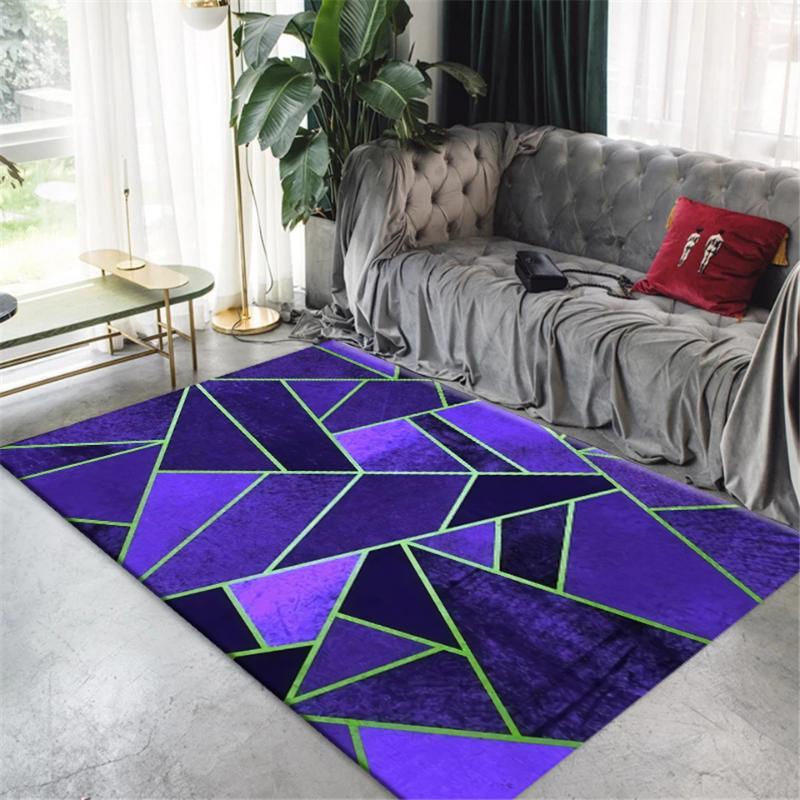 

Nordic Geometry Rug Purple For Modern Living Room Decoration Anti-slip Bathroom Mat Bedroom Rug Bedside Mat Coffee Table, As picture