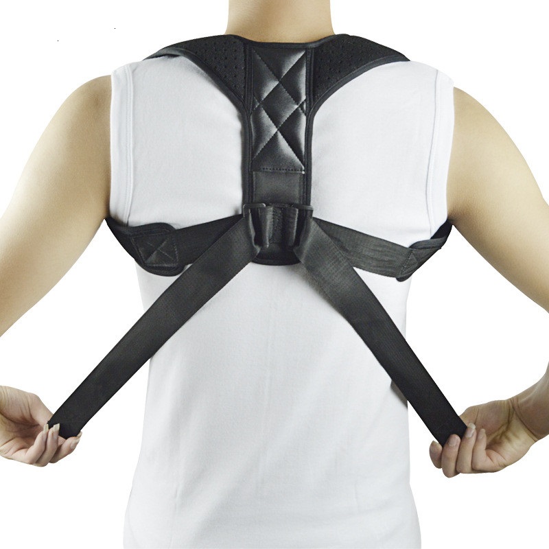 

5pcs Posture Corrector Clavicle Spine Back Shoulder Lumbar Brace Support Belt Posture Correction Prevents Slouching, Black