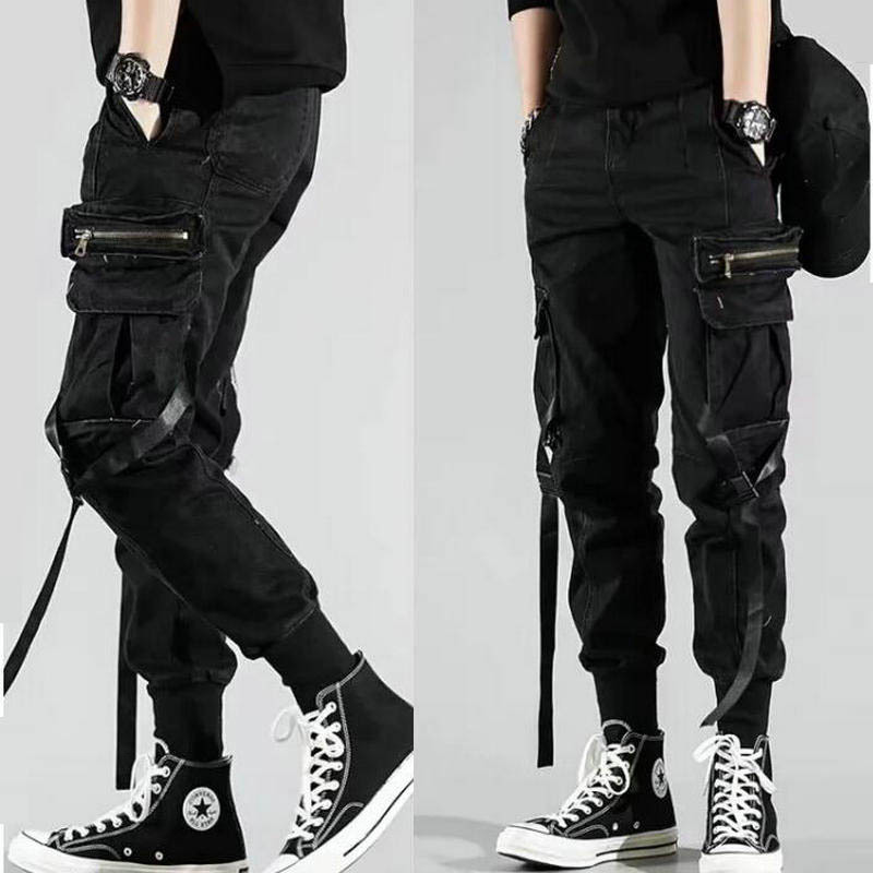 

2021 New Harem Outer Fellowships Autumn Hip Hop Project Male Corresponding Fits Casual Pants Mode Streetwear Pant N6hw, Black 1