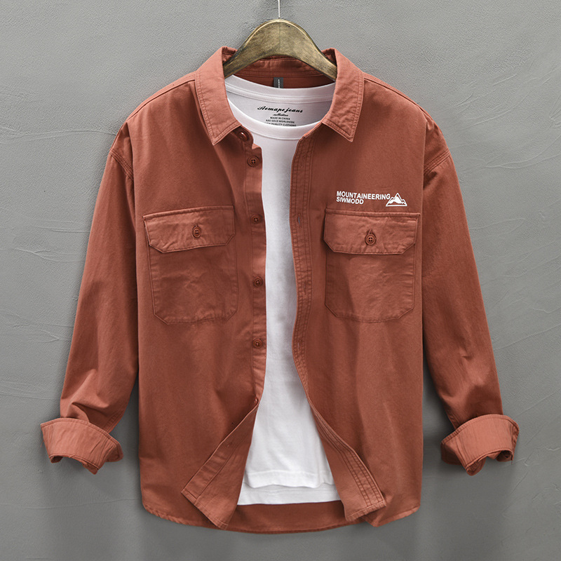 

2021 New Letter Printed Shirts Autumn Man Long Sleeve Solid Color Harajuku Male Tops Y3430 Blouse Zv6t, Black pigment