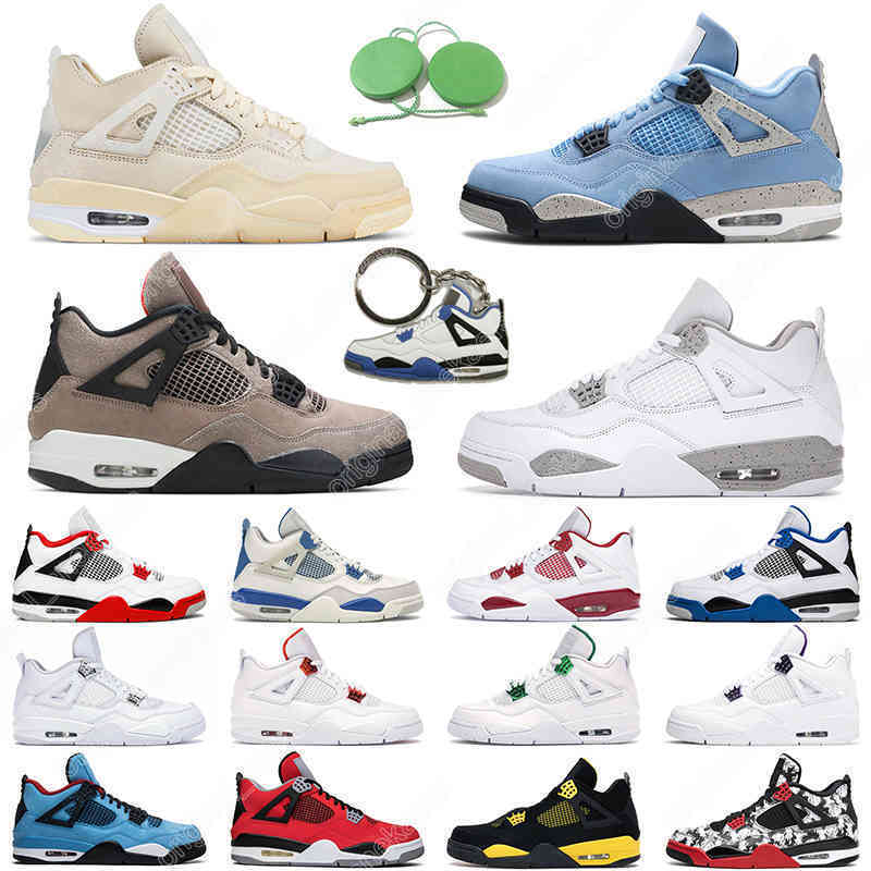 

4 Taupe Haze mens Basketball Shoes 4s University Blue White Oreo Black Cat Cactus Jack men trainer sports sneakers, Thunder