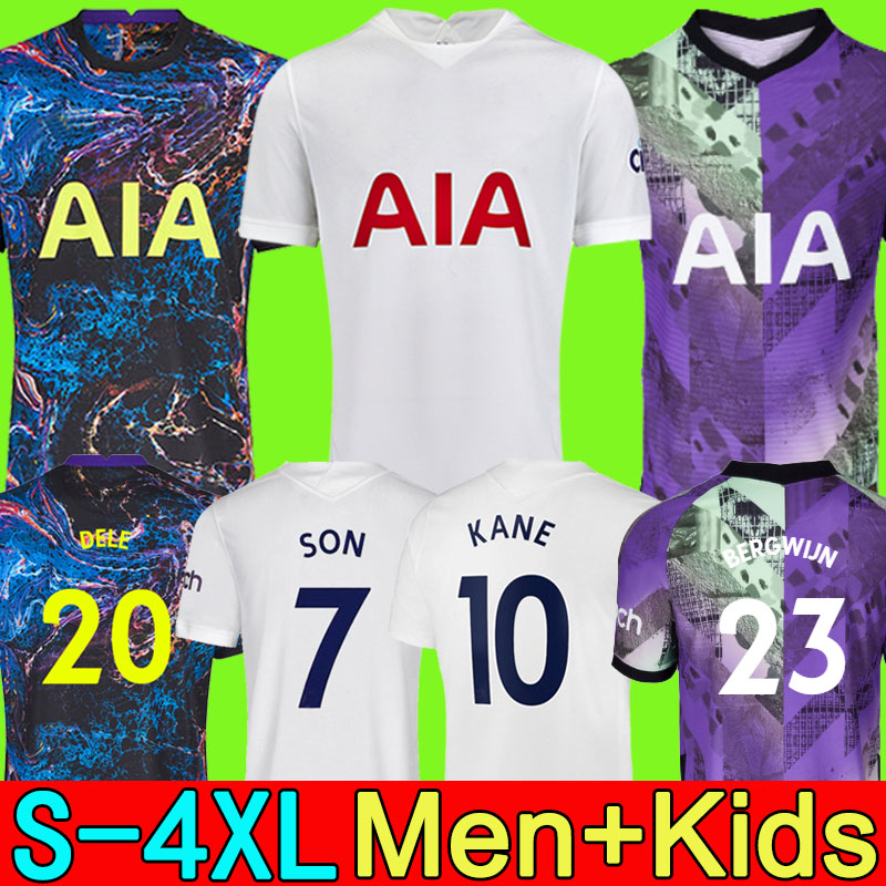 

S - 4XL 21 22 DELE SON TOTTENHAM ROMERO BALE KANE soccer jersey HOJBJERG BERGWIJN LUCAS LO CELSO SPURS NDOMBELE football shirt 2021 2022 men + kids kit uniforms top, P03 21 22 away men