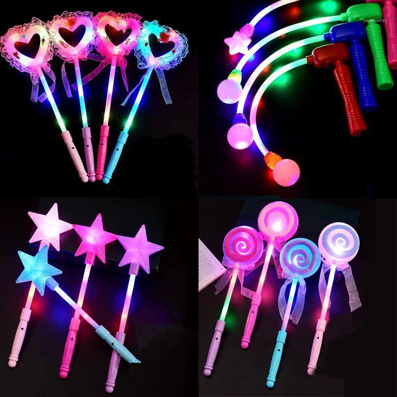 

Party Decoration Sell Children Illuminated Toys Five-pointed Lollipop Flash Stick Stars Magic Bar Kids Girl Fairy Star Rod Toy Gifts