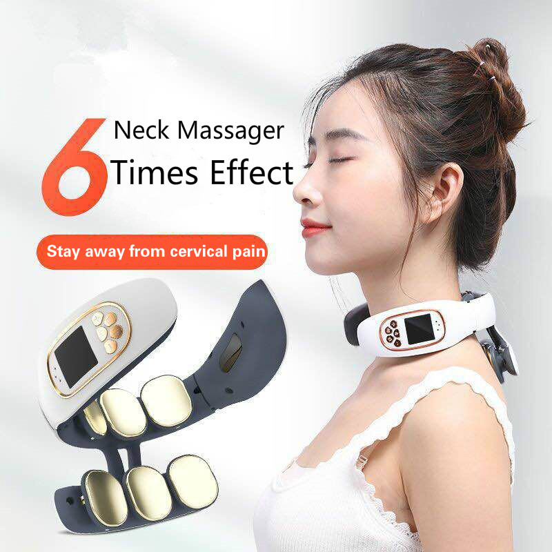 

6 Head Neck Massager Intelligent Wireless Cervical Massager Infrared Heating 360 Vibration Massage Health-Care Pain Relief