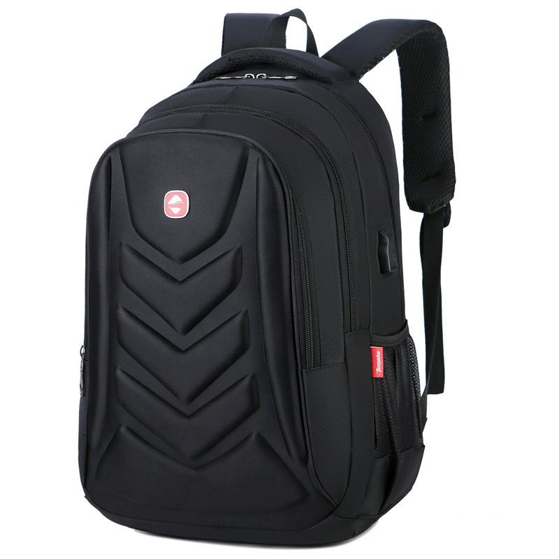 

Backpack Mens USB Charge Waterproof Laptop Backpacks Large Capacity Male Leisure Travel Bags Student School Bookbag Computer B250, Black