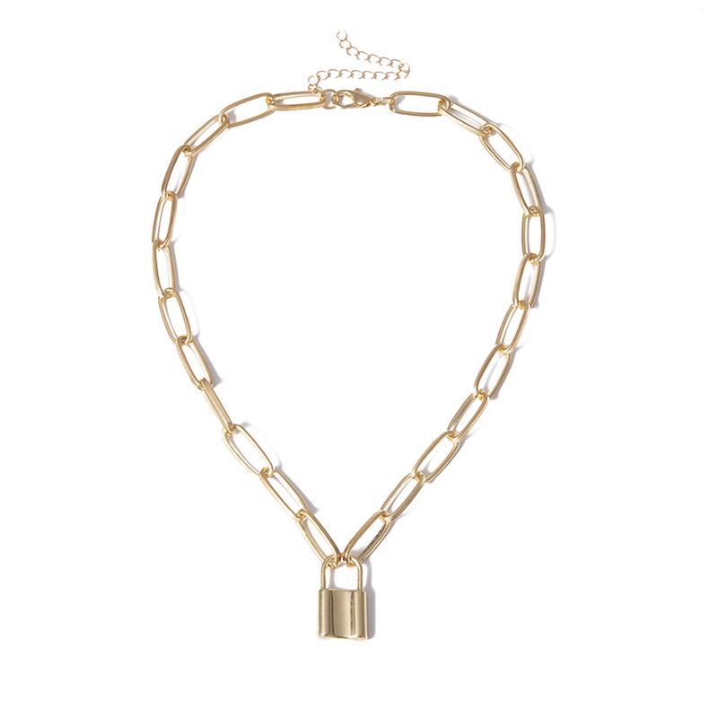 

Pendant Necklaces Simple Elegant Lock Shaped Geometric For Men Women Fashion Padlock Ladies Necklace Charms Punk Jewelry Gifts
