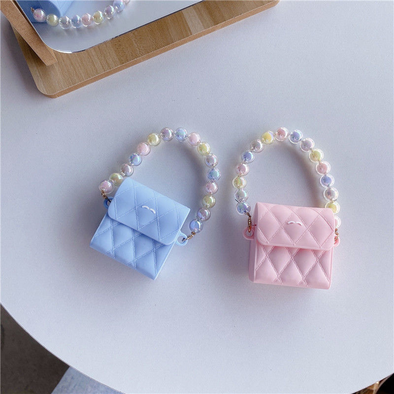 

2021 luxurys fashion designers Earphone Accessories casepearl headset case high quality airpods 1 2 Pro letter printed protective bag key chain