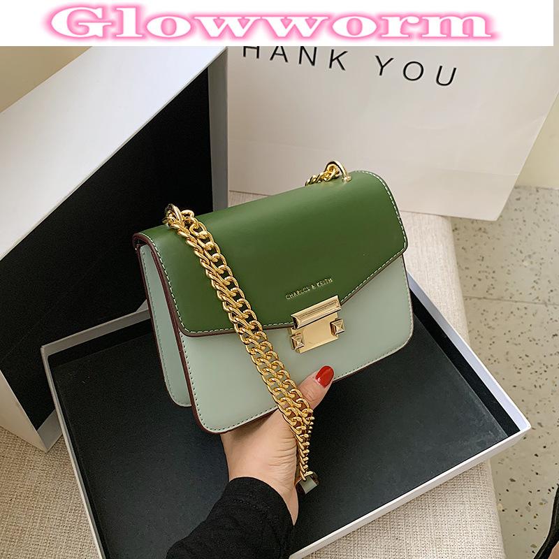

New Fashion Stitching Contrast Color Shoulder Messenger Bag, Sky blue