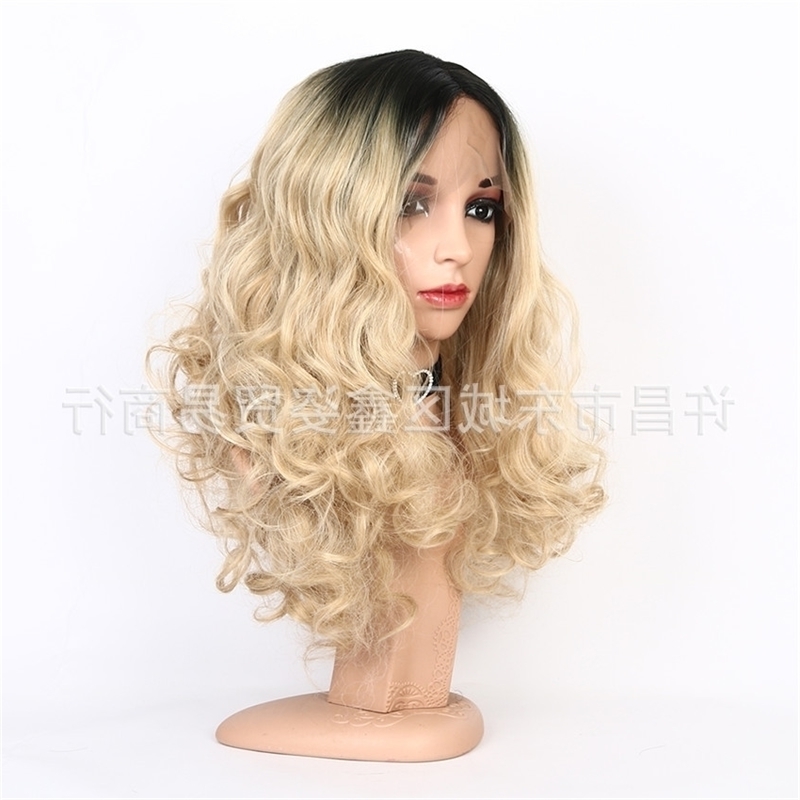 

long wave Fashion big curly hair head cover chemical fiber
