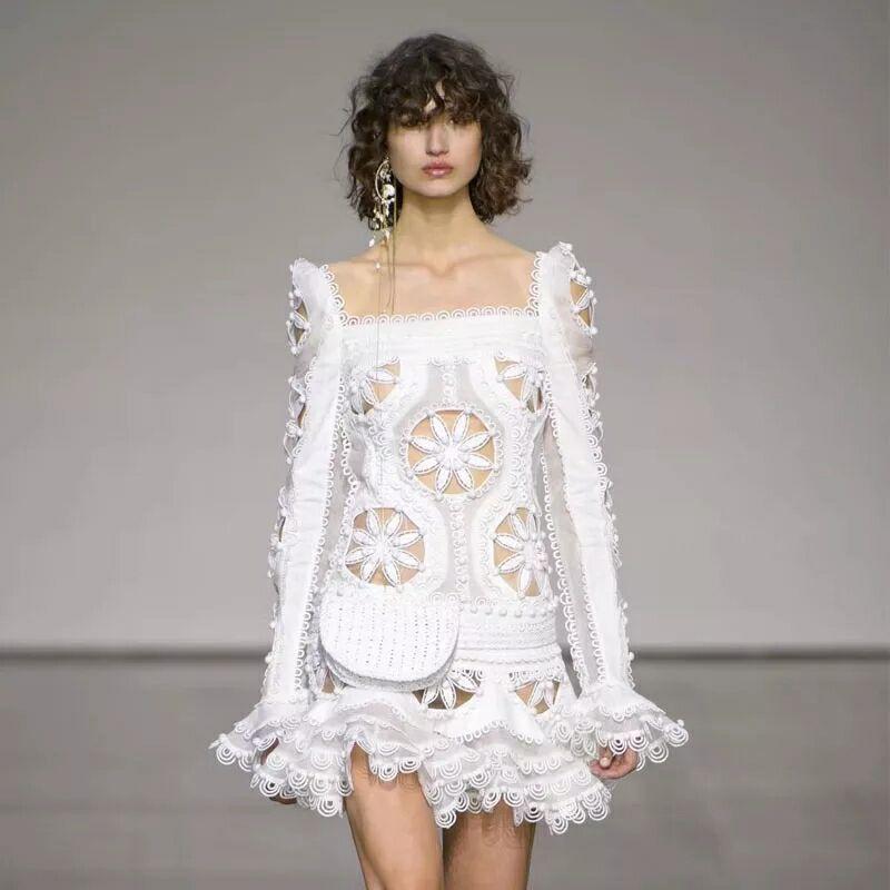 

Casual Dresses See Orange Handwork Embroidery Summer Dress 2021 Autumn Flare Sleeve Sexy Beach Women Slash Neck Princess SO3318, As pic