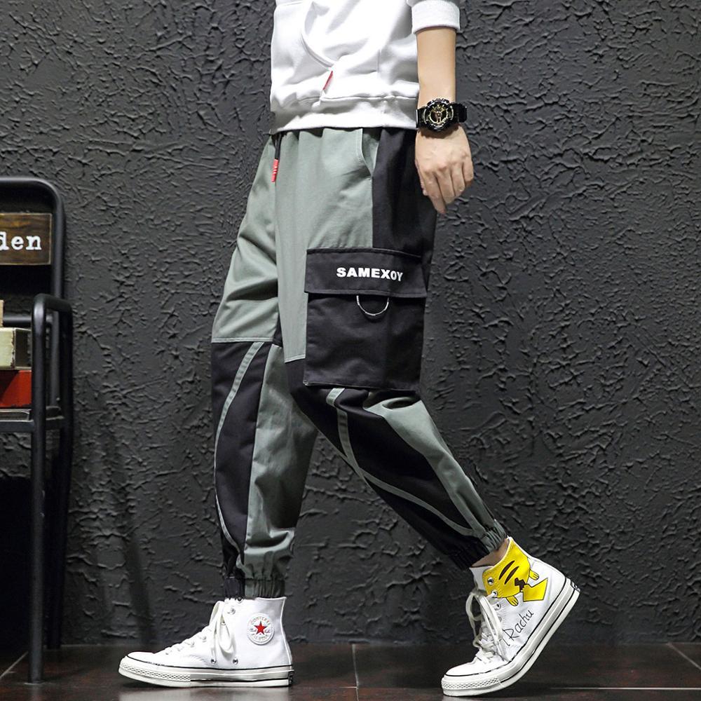 

2021 New Cargo Pants Streetwear Harem Joggers Men Side-pockets Casual Mens Slim Embroidery Hip Hop Trousers Man Skateboard Q2fc, Army green