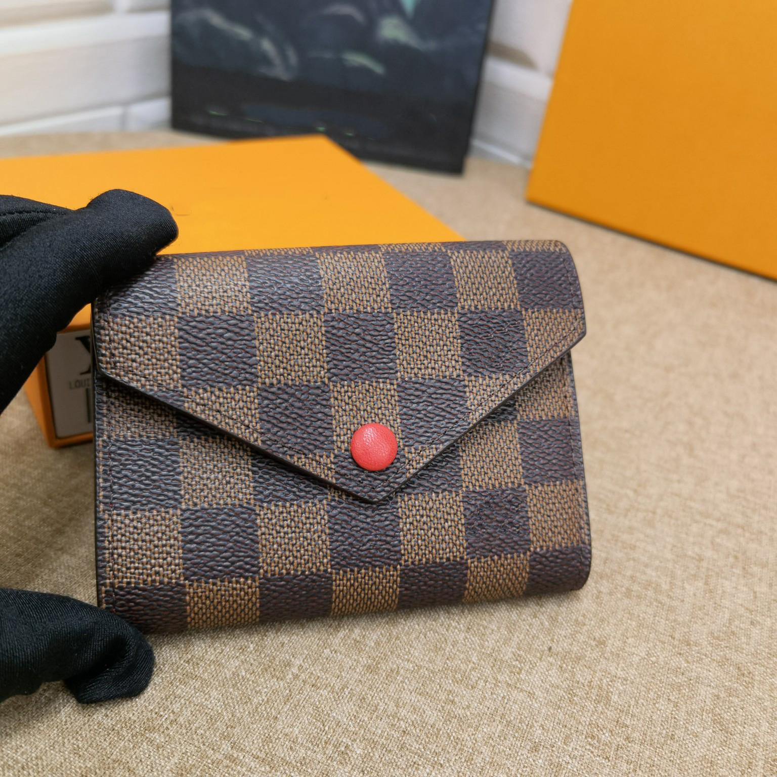 

Top quality male and female purse designer luxury leather canvas short hand with Classic Fashion Card with box size 12-9cm M41938 431143