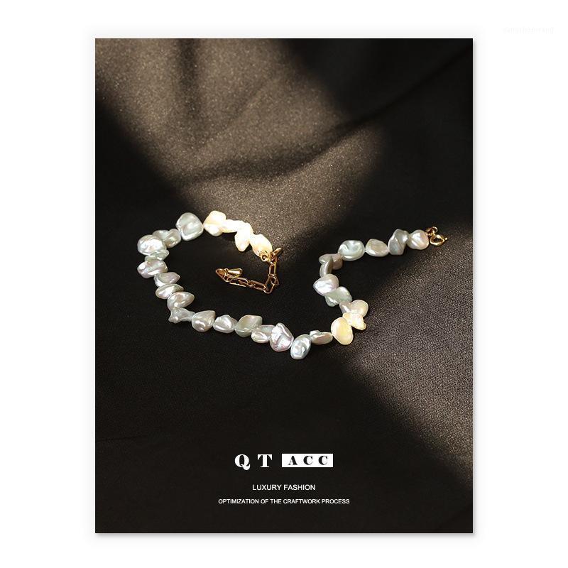 

Baroque Pearl Choker Collar Simple Hand-made Fairy Temperament Wild Short Clavicle Chain Necklace Female Chains