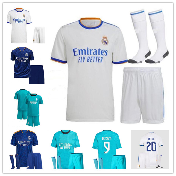

REAL MADRID MBAPPE jerseys 21 22 BENZEMA soccer football shirt 2021 2022 ALABA HAZARD ASENSIO MODRIC MARCELO ISCO camiseta men + kids kit