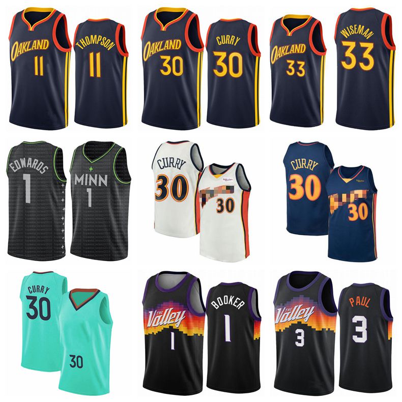 

Golden State Warriors NCAA Mens Stephen 30 Curry Devin Chris 34 Barkley 1 Booker 3 Paul 33 Wiseman 13 Nash Basketball Jerseys 2021, Black;red