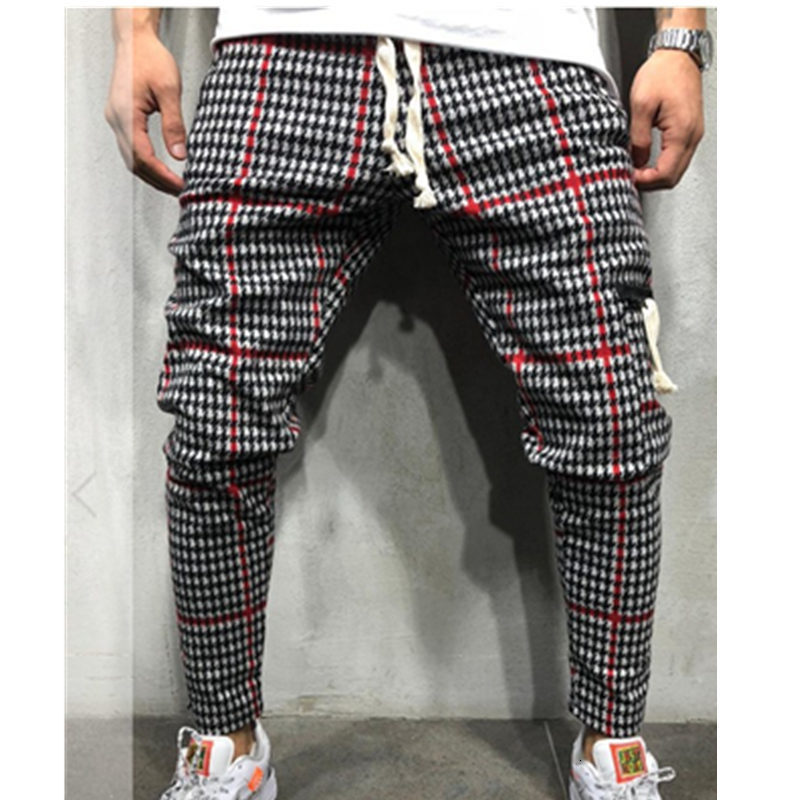 

2021 Men Slim Fit Stripe Plaid Long Pant Autumn Casual Sport Trousers Men's Small Feet Joggers Pants Male Stacked Sweatpants Zpp8, Yellow striped