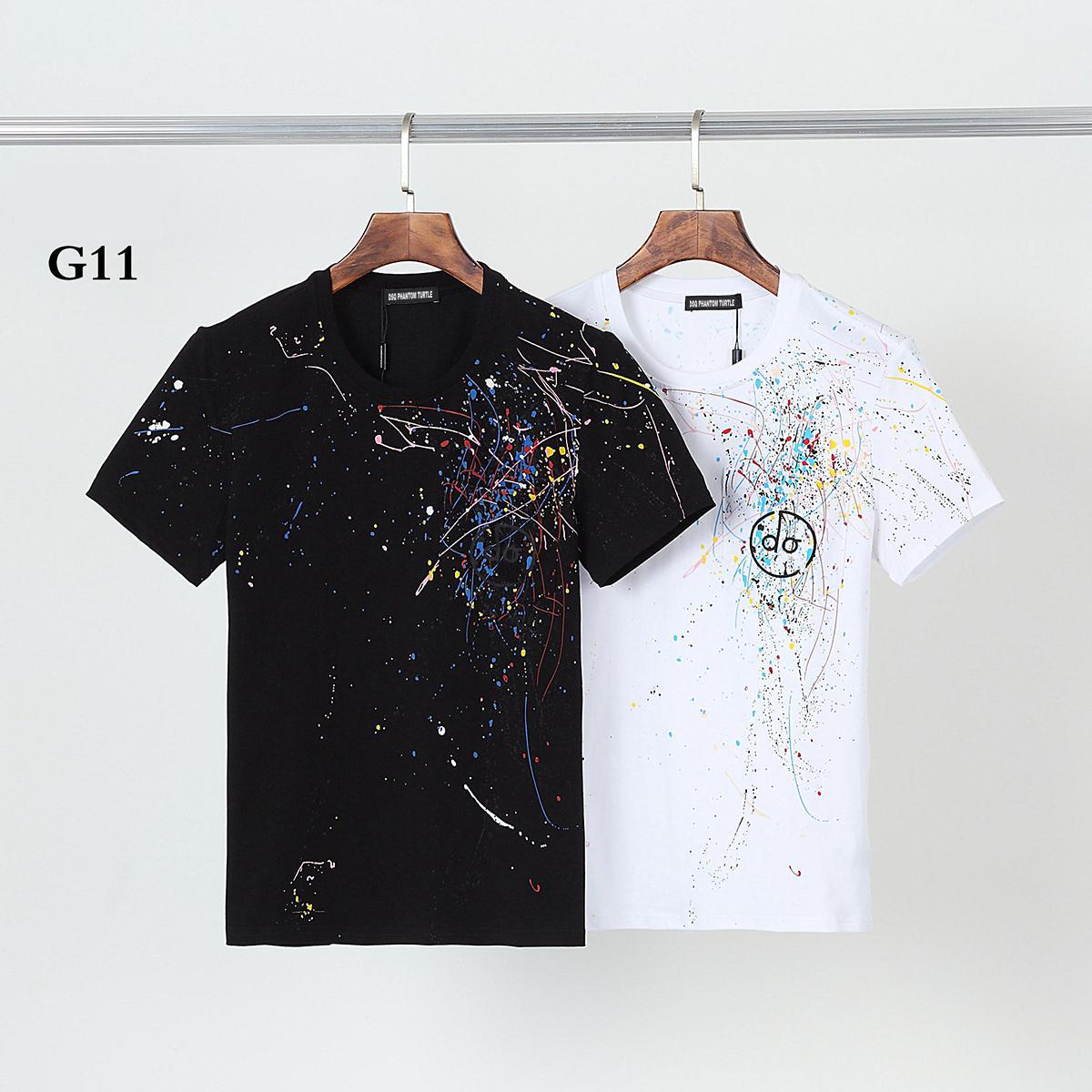 

D2 PHANTOM TURTLE 2021SS New Mens Designer T shirt Paris fashion Tshirts Summer Pattern T-shirt Male Top Quality 100% Cotton Top 1239 zCV, White;black