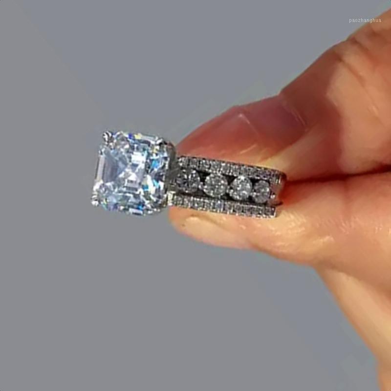 

Wedding Rings CAOSHI Chic Engagement For Female Temperament Women's Bands Sliver Color Shiny CZ Accessories Dainty Lady Jewelry, Slivery;golden