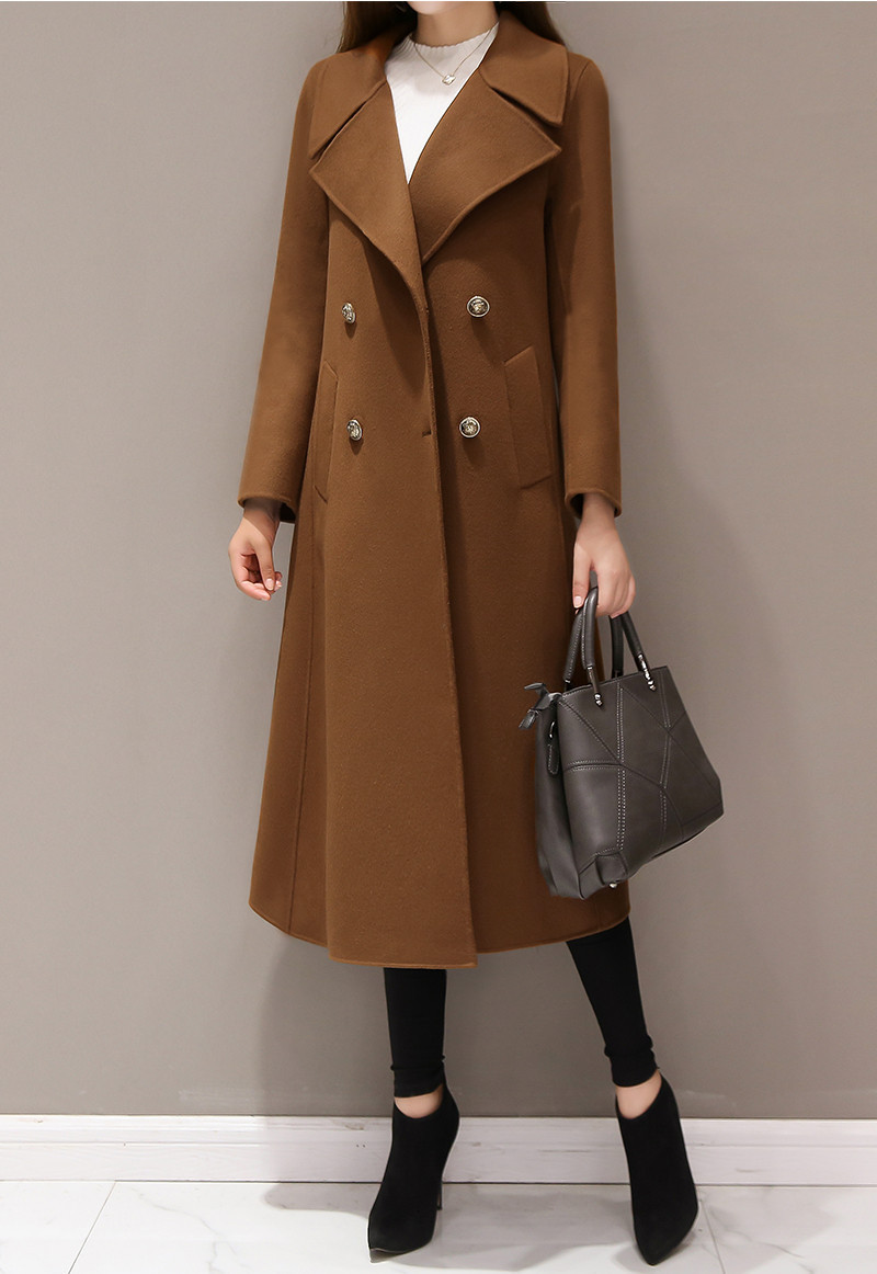 

2021 Woolen Fashion New Women Winter Coat Female Long Plus Size 6xl Cashmere Coats Thick Women's Jacket Abrigos Wxf505 Ebp3, Coffee
